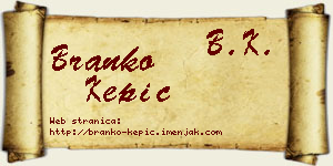 Branko Kepić vizit kartica